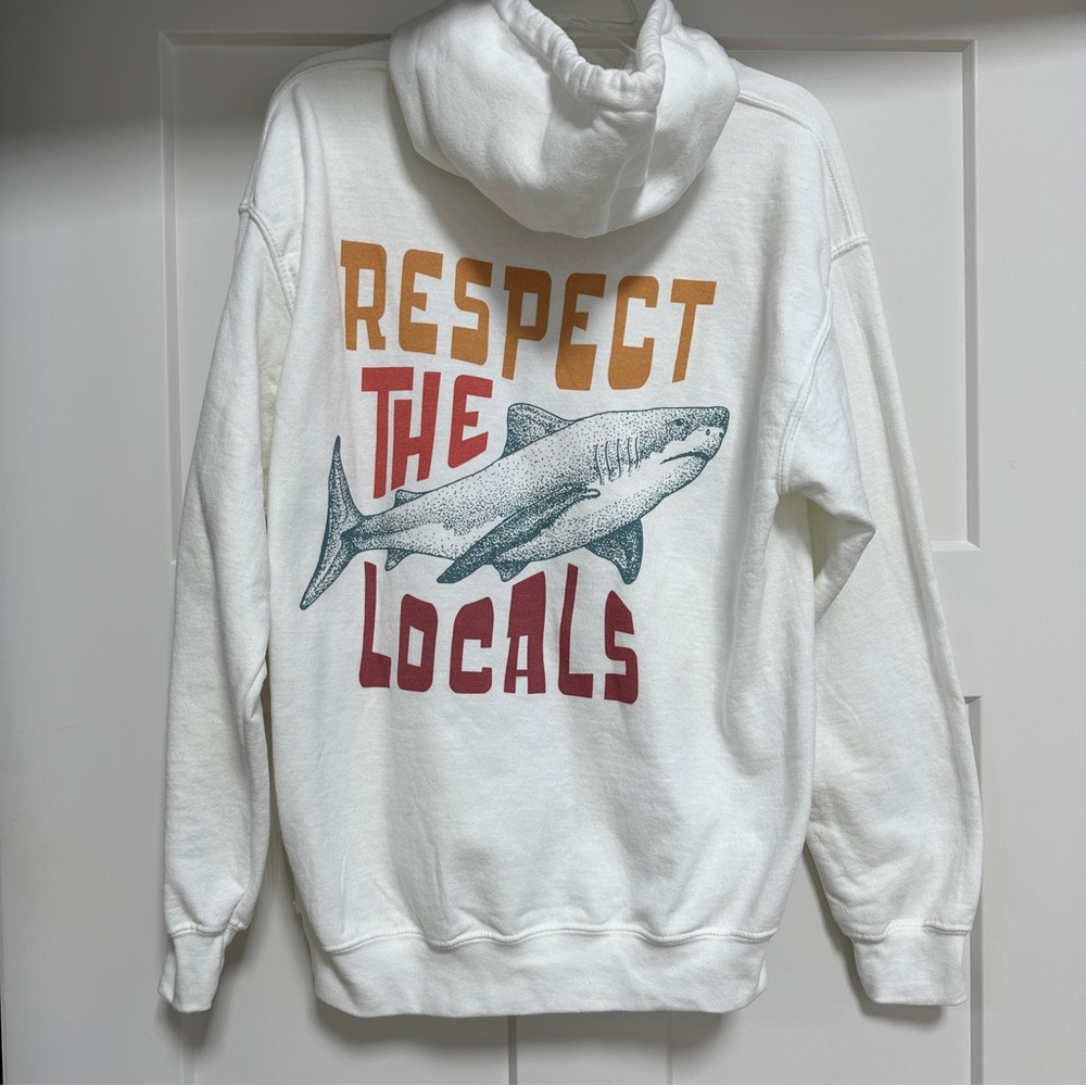 Respect The Locals Beach Surf Hoodie Sweatshirt Size M
